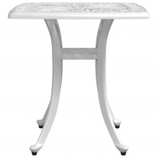 Dārza galds, balts, 53x53x53 cm, liets alumīnijs