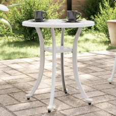 Dārza galds, balts, ø48x53 cm, liets alumīnijs