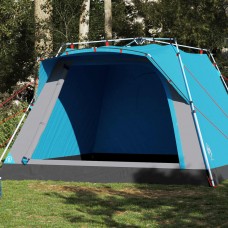 Kempinga telts 4 personām, zila, ātri saliekama