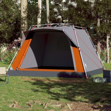 Kempinga telts 4 personām, pelēka, oranža, ātri saliekama
