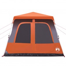 Ģimenes kempinga telts 8 personām, kupola forma, pelēka, oranža