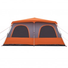 Ģimenes kempinga telts 8 personām, kupola forma, pelēka, oranža