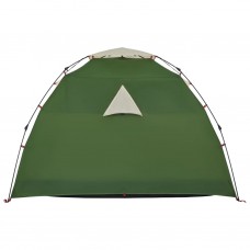 Kempinga telts 4 personām, kupola forma, zaļa