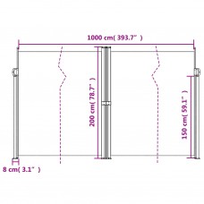 Izvelkama sānu markīze, bēšs, 200x1000 cm