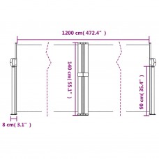 Izvelkama sānu markīze, bēša, 140x1200 cm