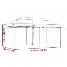 Saliekama svinību telts, sarkanbrūna, 580x292x315 cm