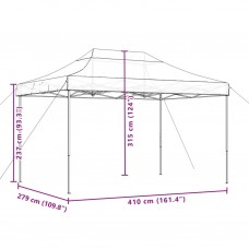 Saliekama svinību telts, vīnsarkana, 410x279x315 cm