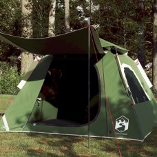 Kempinga telts 4 personām, kupola forma, zaļa