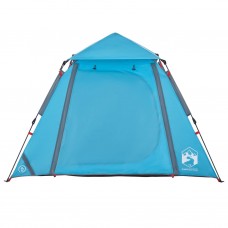 Kempinga telts 4 personām, kupola forma, zils