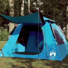 Kempinga telts 4 personām, kupola forma, zils