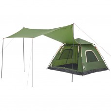 Kempinga telts 5 personām, kupola forma, zaļa