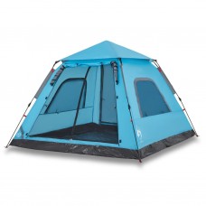 Kempinga telts 5 personām, kupola forma, zils