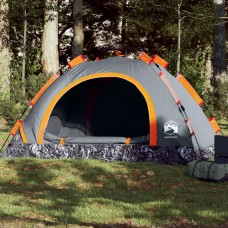 Kempinga telts 3 personām, pelēka, oranža
