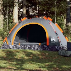 Kempinga telts 4 personām, pelēka un oranža
