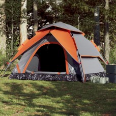 Kempinga telts 5 personām, kupola forma, pelēka, oranža