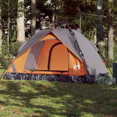 Kempinga telts 2 personām, kupola forma, pelēka, oranža