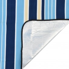 Piknika sega, salokāma, zili balta, 200x150 cm, samts