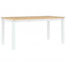 Tualetes galdiņš corona, balts, 160x80x75 cm, priedes masīvkoks