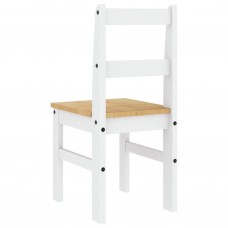 Krēsli panama, 2 gab., balti, 40x46x90 cm, priedes masīvkoks
