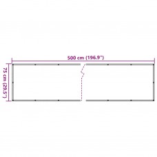 Balkona aizslietnis, pvc, 500x75 cm, balts