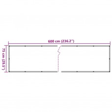 Balkona aizslietnis, pvc, 600x75 cm, balts