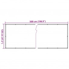 Balkona aizslietnis, pvc, 500x120 cm, balts