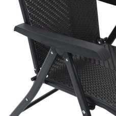 Saliekami dārza krēsli, 2. gab., melna pe rotangpalma