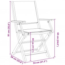 Salokāmi dārza krēsli, 6 gab., krēmbalts audums un masīvkoks
