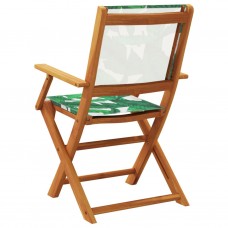 Salokāmi dārza krēsli, 4 gab., zaļš, audums un masīvkoks