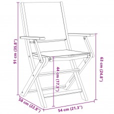 Salokāmi dārza krēsli, 4 gab., zaļš, audums un masīvkoks