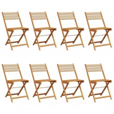 Saliekami dārza krēsli, 8 gab., bēši, akācijas masīvkoks