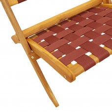 Saliekami dārza krēsli, 2 gab., ar galdu sarkans, masīvkoks