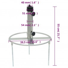 Saulessarga pamatne ar mietiņiem, ø38/48 mm, sudrabains tērauds