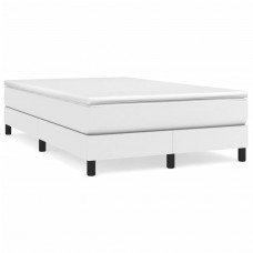 Atsperu gulta ar matraci, balta, 120x190 cm, mākslīgā āda