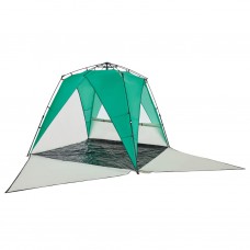 Pludmales telts 4 personām, zaļa, ūdensnecaurlaidīga