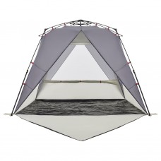 Pludmales telts 4 personām, pelēka, ūdensnecaurlaidīga