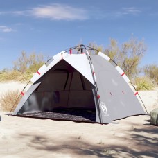 Pludmales telts 3 personām, pelēka, ūdensnecaurlaidīga