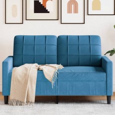 Divvietīgs dīvāns, zils, 120 cm, samts