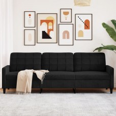 Trīsvietīgs dīvāns, melns, 210 cm, samts