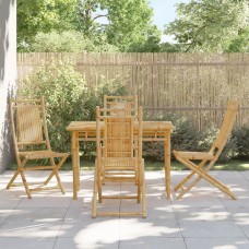 Saliekamie dārza krēsli, 4 gab., 46x66x99 cm, bambuss