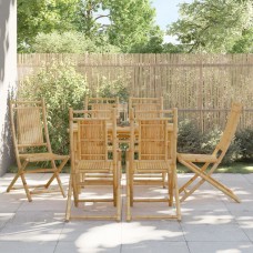 Saliekamie dārza krēsli, 6 gab., 46x66x99 cm, bambuss