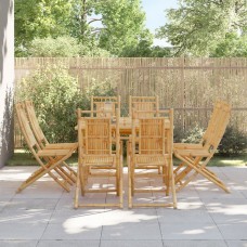 Saliekamie dārza krēsli, 8 gab., 46x66x99 cm, bambuss