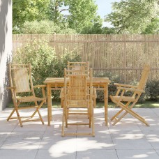 Saliekamie dārza krēsli, 4 gab., 53x66x99 cm, bambuss