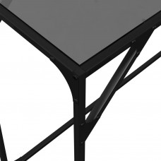 Konsoles galds ar melnu stikla virsmu, 98x35x81 cm, tērauds