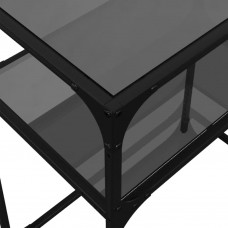 Konsoles galds ar melnu stikla virsmu, 60x35x81 cm, tērauds