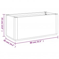 Dārza puķu kaste, tumši pelēka, 80x36x35 cm, pp