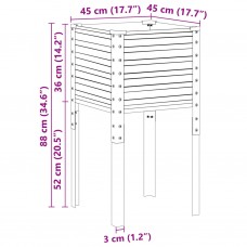 Dārza puķu kaste, pelēka, 45x45x88 cm, tērauds