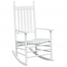 Šūpuļkrēsli ar izliektu sēdekli, 2 gab., balti, egles masīvkoks