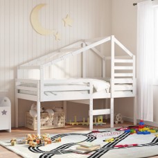 Bērnu gultas jumts, balts, 198x87x113 cm, priedes masīvkoks
