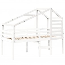 Bērnu gultas jumts, balts, 198x97x113 cm, priedes masīvkoks